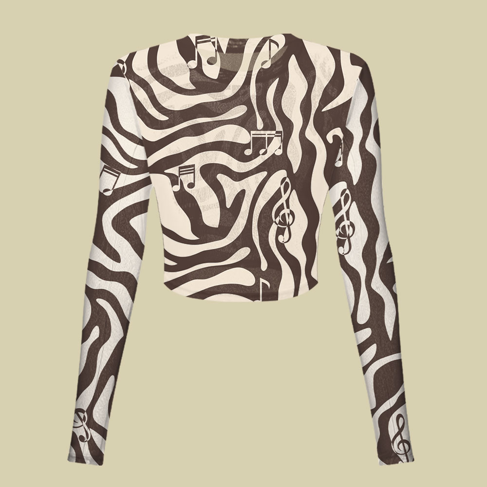 Musical Notes and Movements Slim Fit Mesh Top
