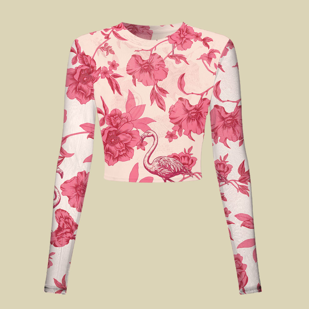 Pink Peony Paradise Slim Fit Mesh Top