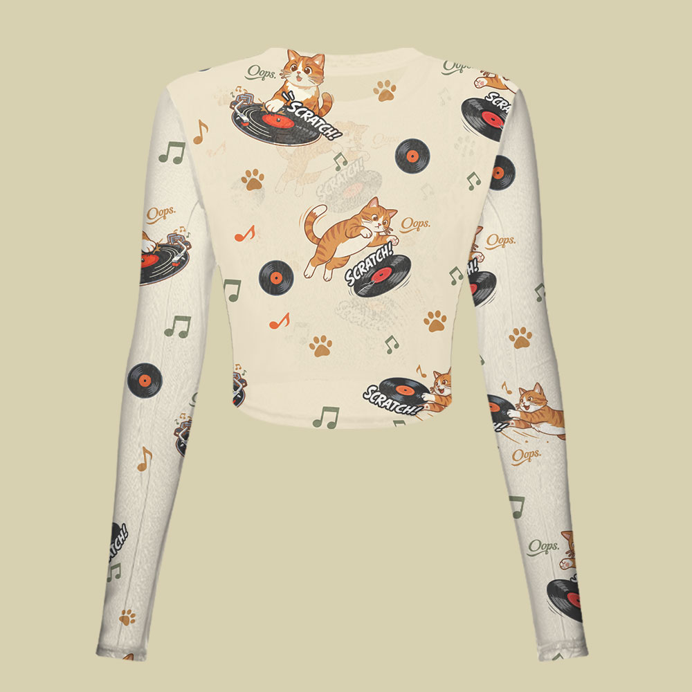 Scrath Cat Music Slim Fit Mesh Top