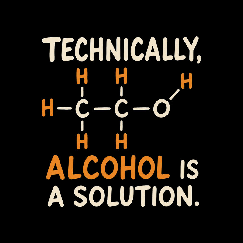 Alcohol Is A Solution Playful T-Shirt
