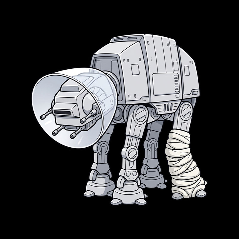Injured AT-AT Walker Playful T-Shirt