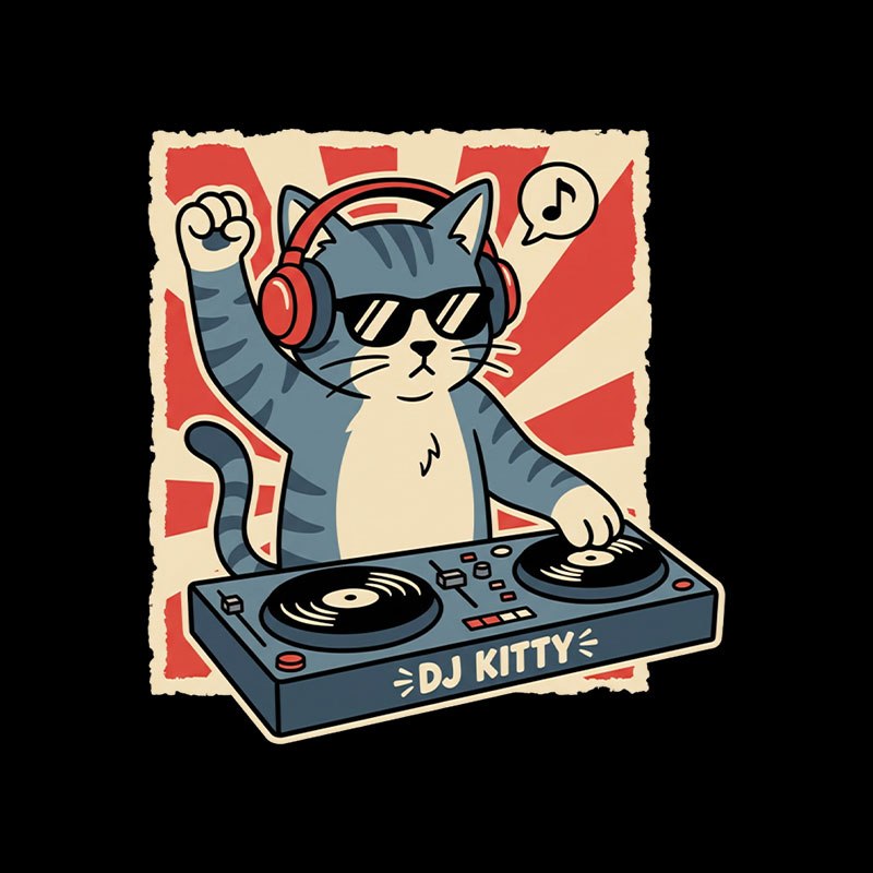 Music Cat Playful T-Shirt