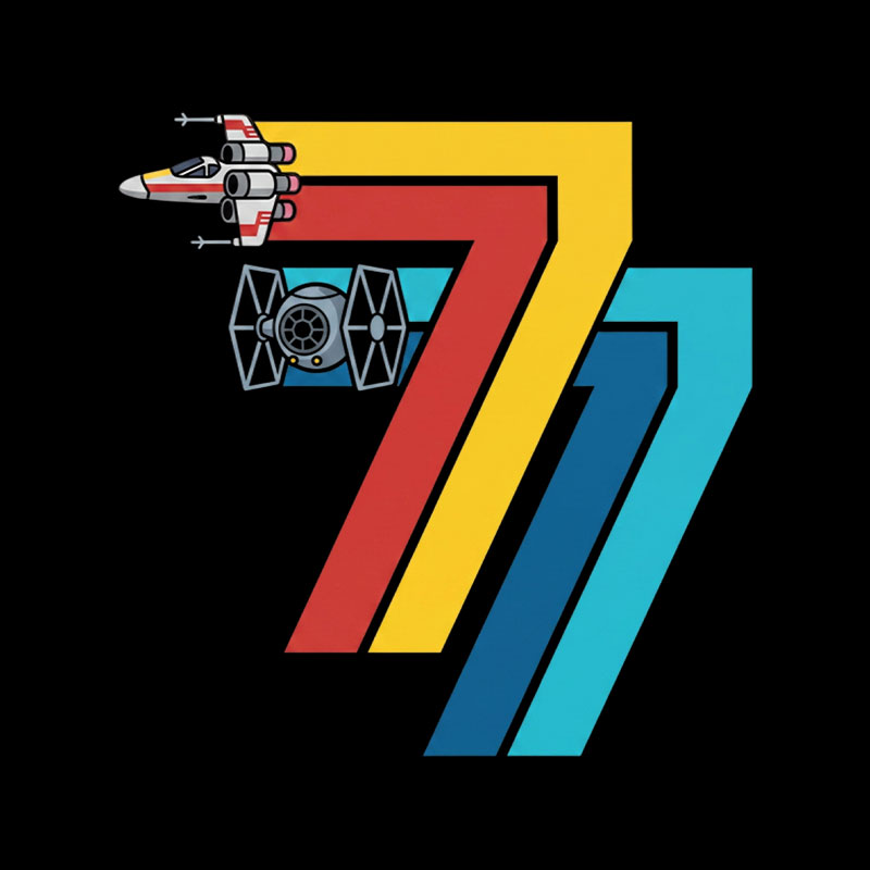 Retro Seventy Seven Playful T-Shirt