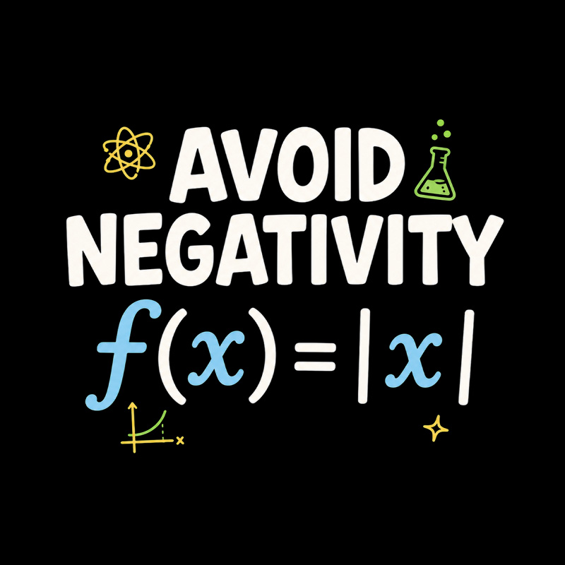 Avoid Negativity Absolute Value Math Science Playful T-Shirt