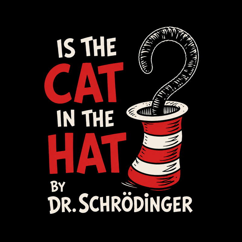 Is The Cat In The Hat By Dr. Schrödinger Quantum Physics Playful T-Shirt