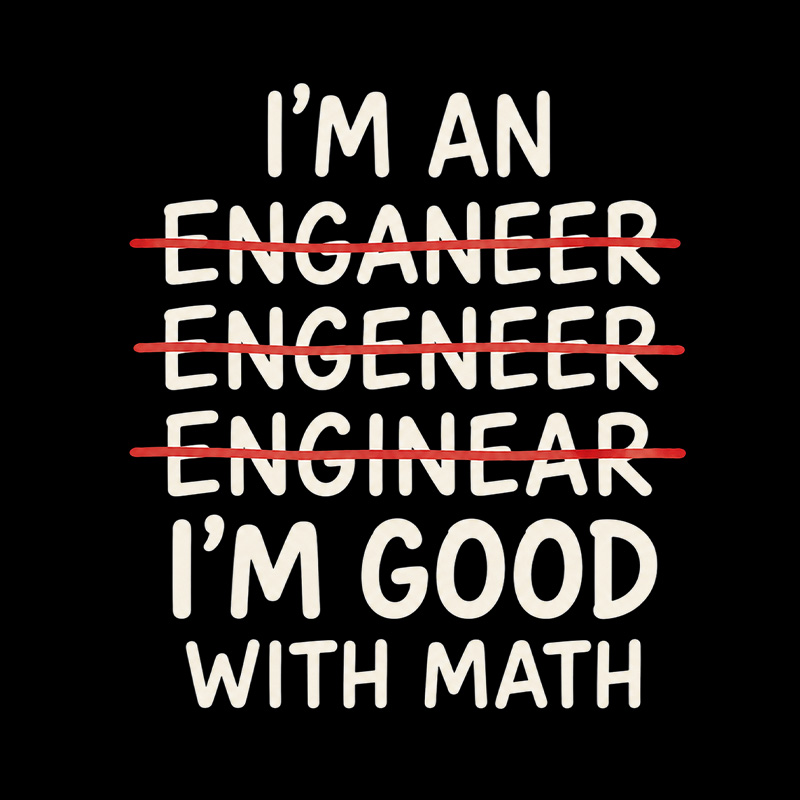 I’m An Engineer Math Typo Pun Playful T-Shirt