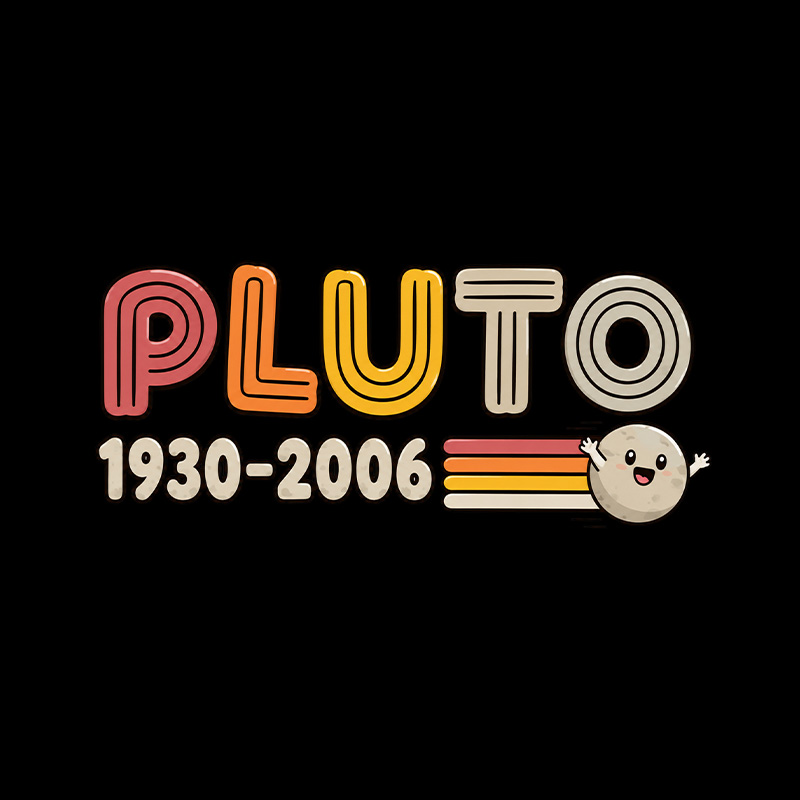 Pluto Retro Memorial Space Playful T-Shirt