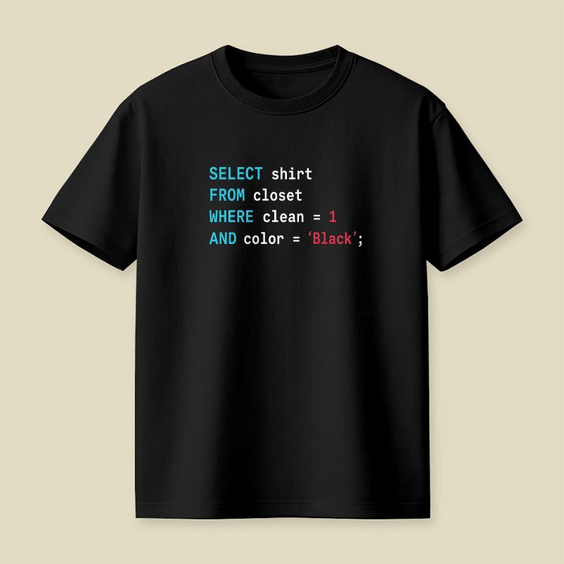 Select Shirt From Closet Sql Coder Playful T-Shirt