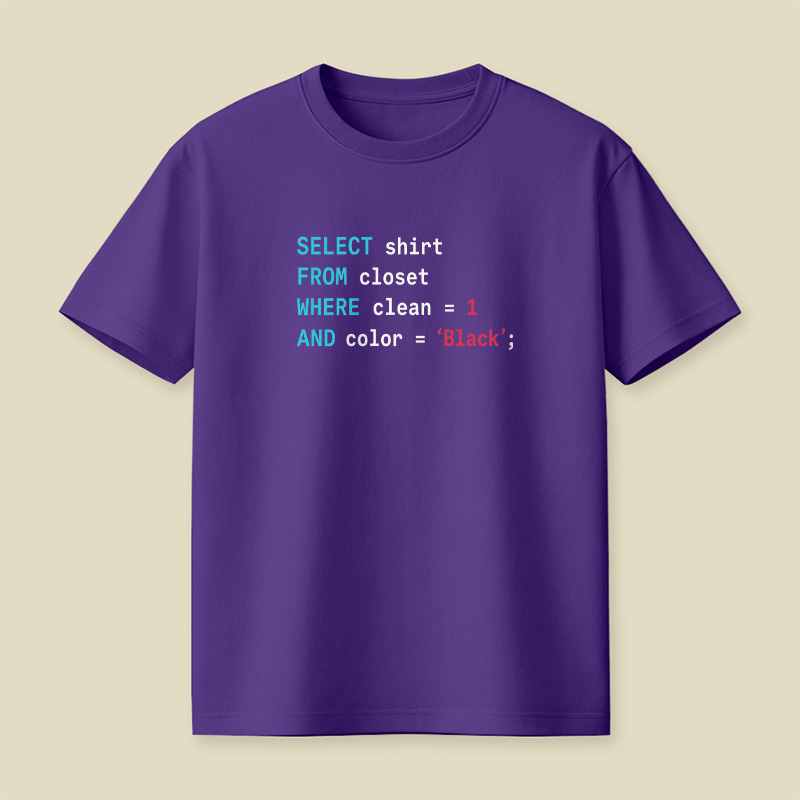Select Shirt From Closet Sql Coder Playful T-Shirt