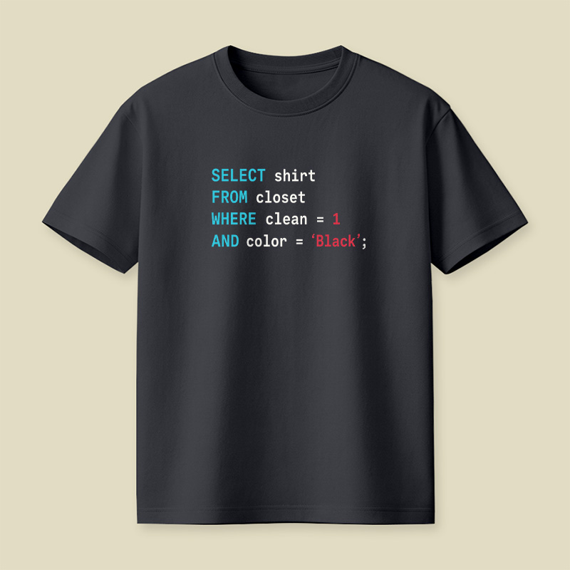 Select Shirt From Closet Sql Coder Playful T-Shirt