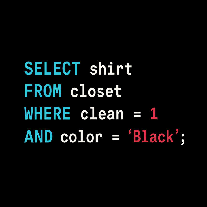 Select Shirt From Closet Sql Coder Playful T-Shirt