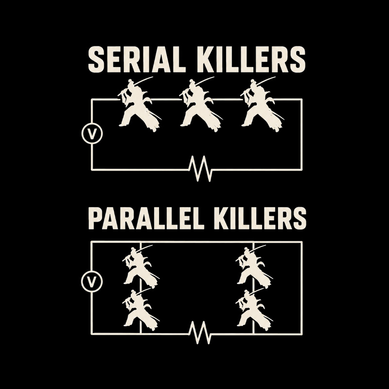 Serial Parallel Killers Circuit Samurai Playful T-Shirt