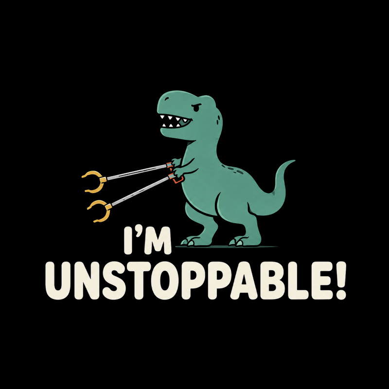 T-Rex Grabber Unstoppable Dinosaur Pun Playful T-Shirt