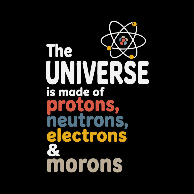 Universe Protons Neutrons Morons Science Sarcasm Playful T-Shirt