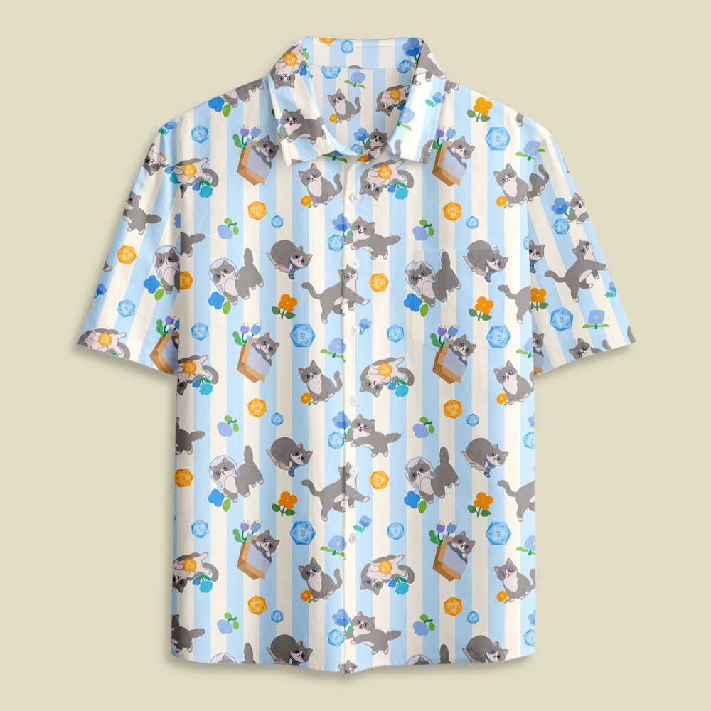 DND Cat Button Up Pocket Shirt