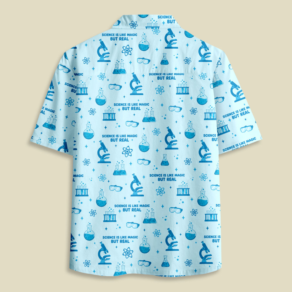 Science Is Like Magic But Real Button Up Pocket Shirt