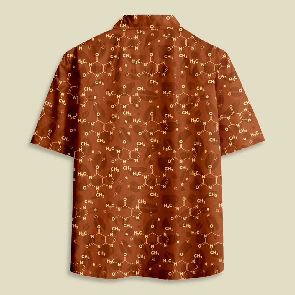 Coffee Molecular Formula Button Up Pocket Shirt