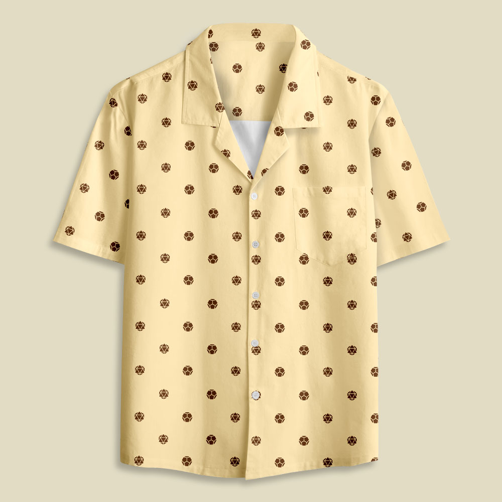 Cream Soccer Dot Minimal Button Up Pocket Shirt