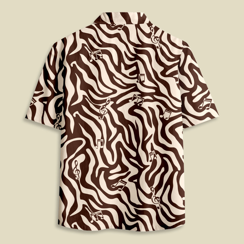 Musical Notes and Movements Button Up Pocket Shirt