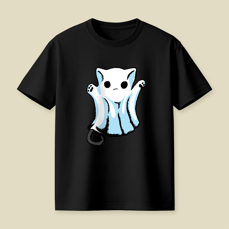 Cute Boo Ghost Cat Halloween Playful T-Shirt