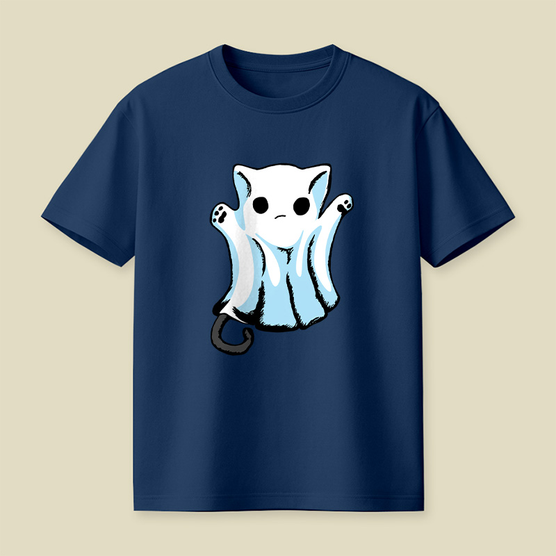 Cute Boo Ghost Cat Halloween Playful T-Shirt