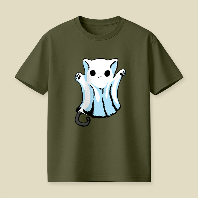 Cute Boo Ghost Cat Halloween Playful T-Shirt