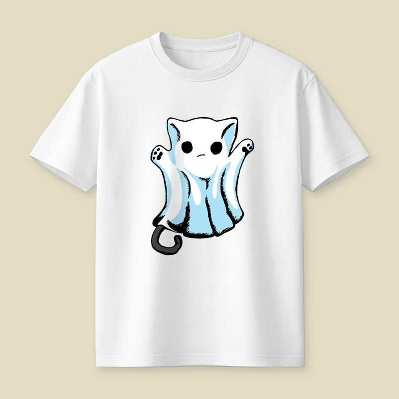 Cute Boo Ghost Cat Halloween Playful T-Shirt