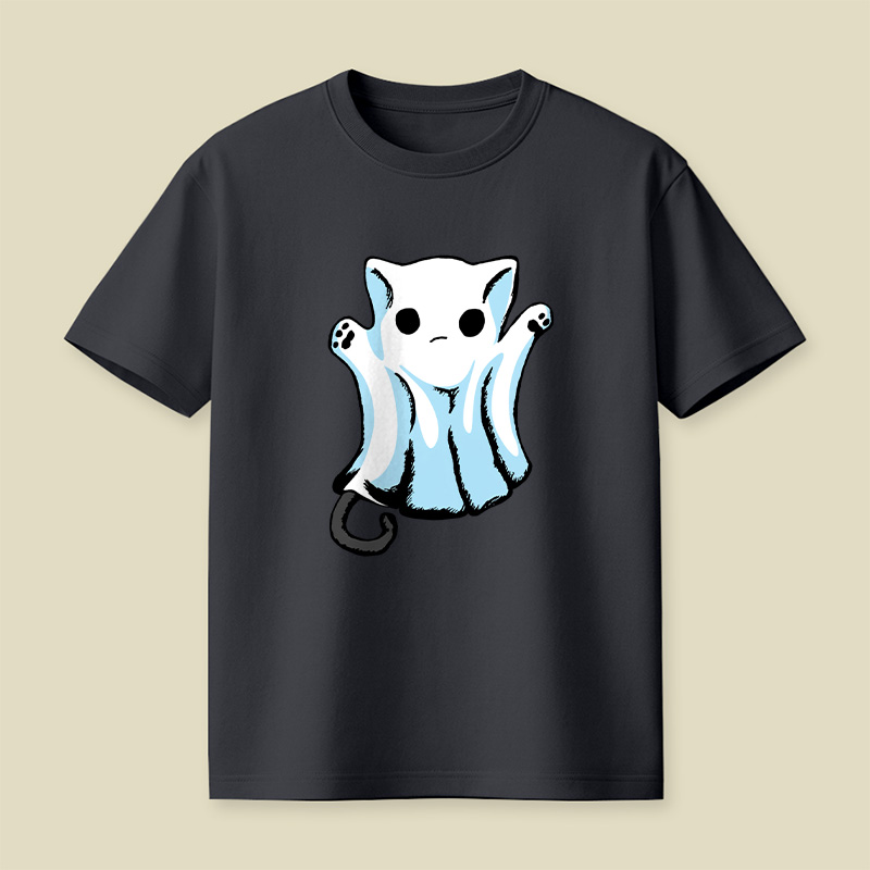 Cute Boo Ghost Cat Halloween Playful T-Shirt