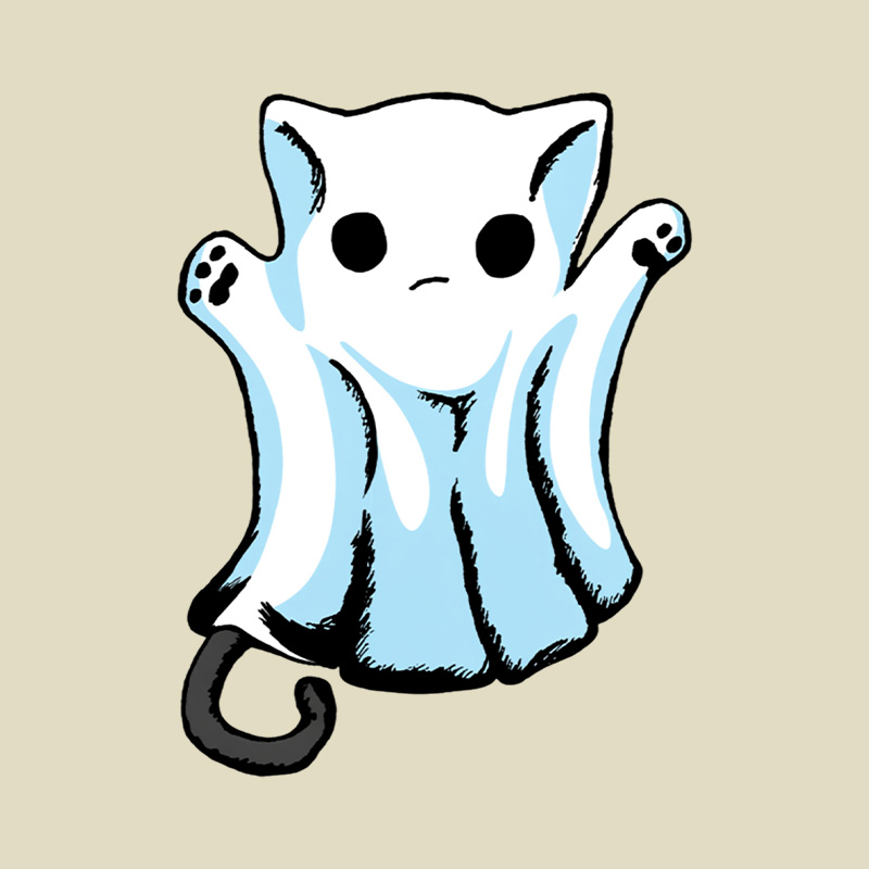 Cute Boo Ghost Cat Halloween Playful T-Shirt