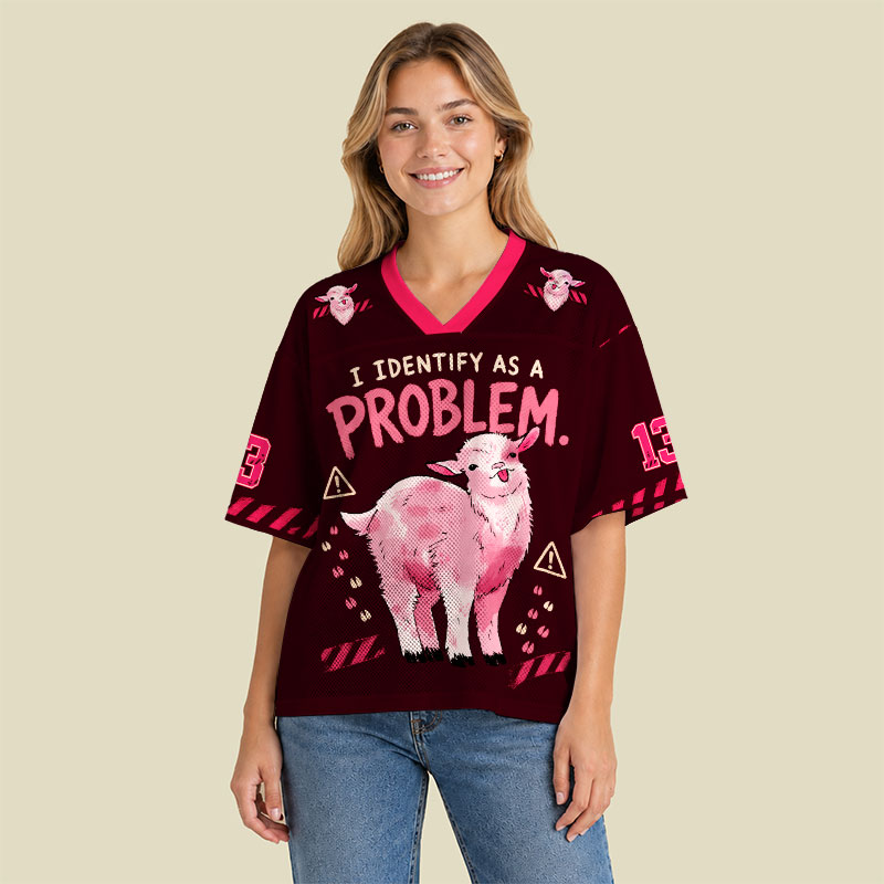 I Identify As A Problem Goat Playful Mesh Jersey