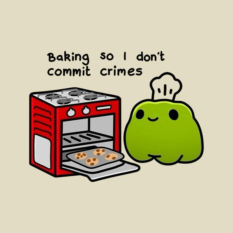 Baking So I Don't Commit Crimes Playful T-Shirt