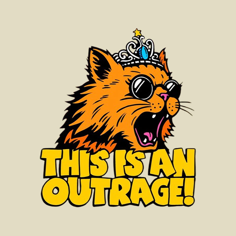 This is an Outrage Cat Playful T-Shirt