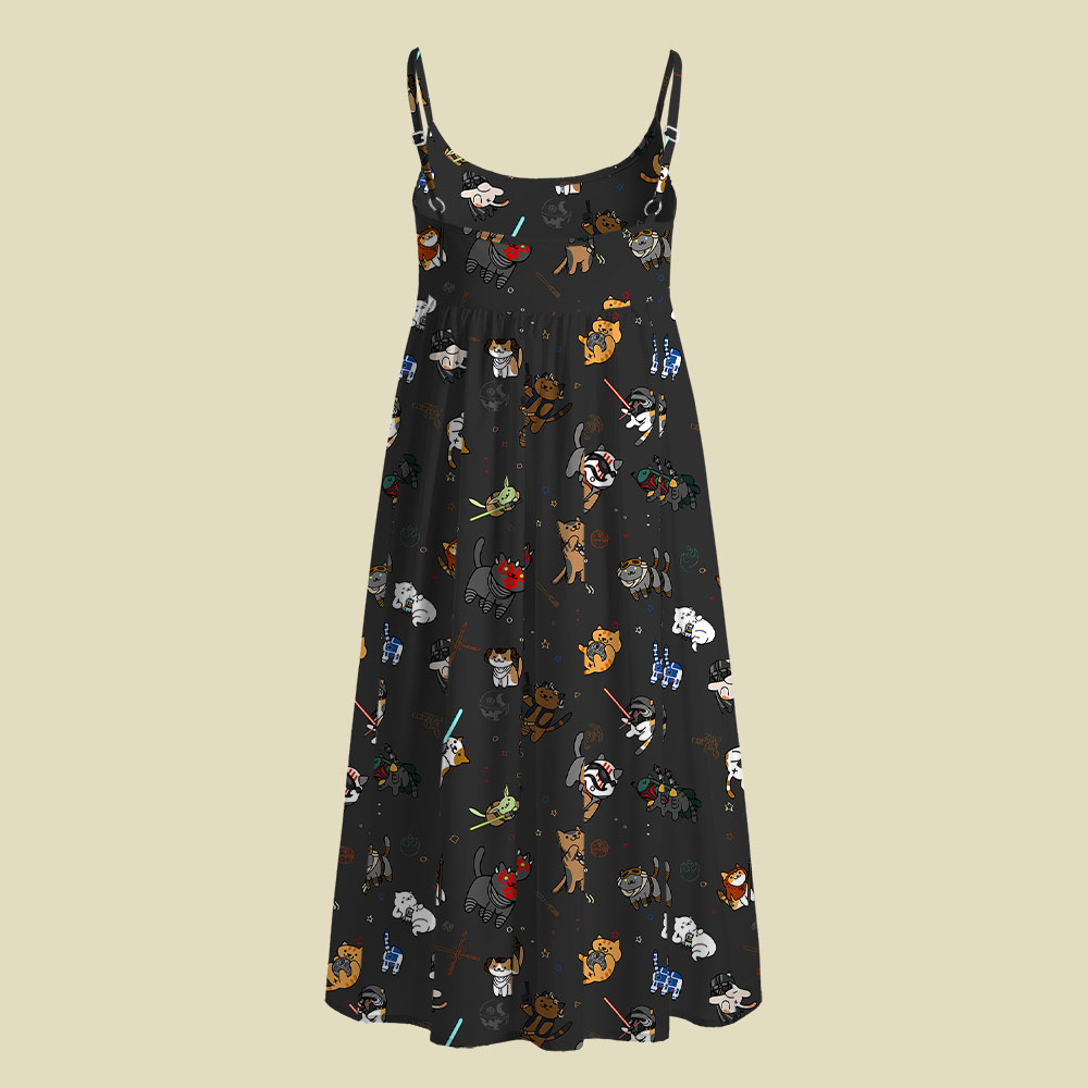 Tie The Fighter Cat Funny Camisole Midi Dress