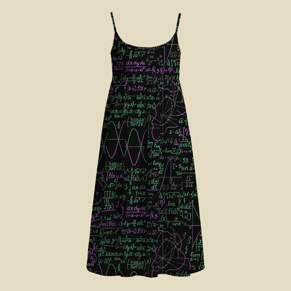 Math Function Curve Camisole Midi Dress