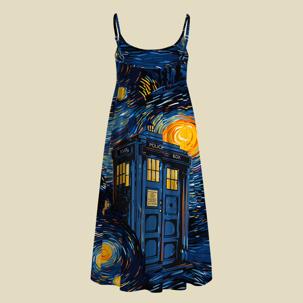 Starry Night Phone Booth Camisole Midi Dress