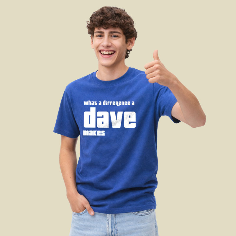 What A Difference A Dave Makes Playful T-Shirt
