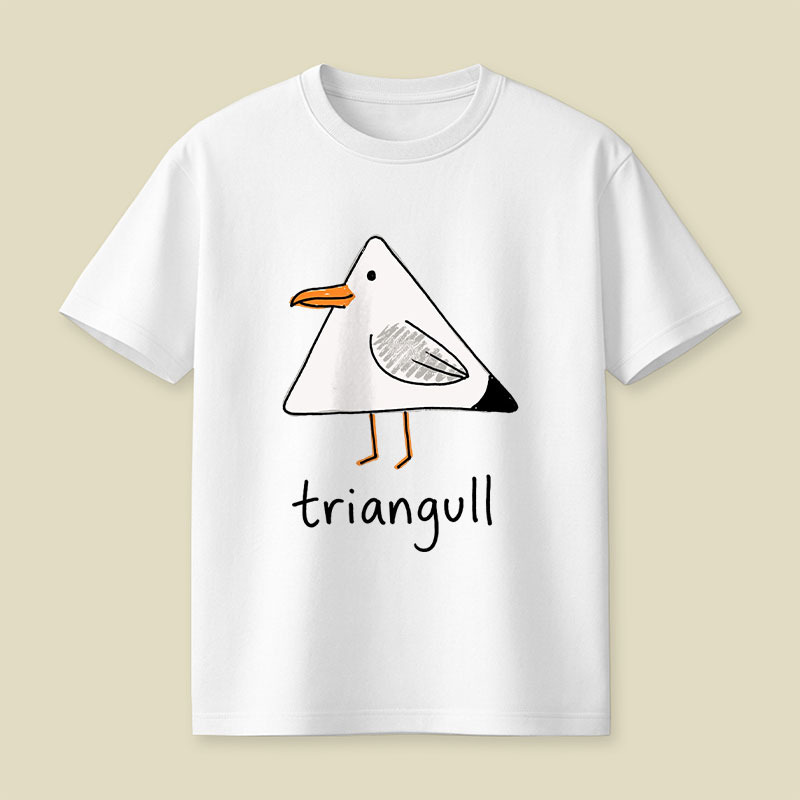 Triangull Funny Geometry Cute Triangle Seagull Bird Playful T-Shirt