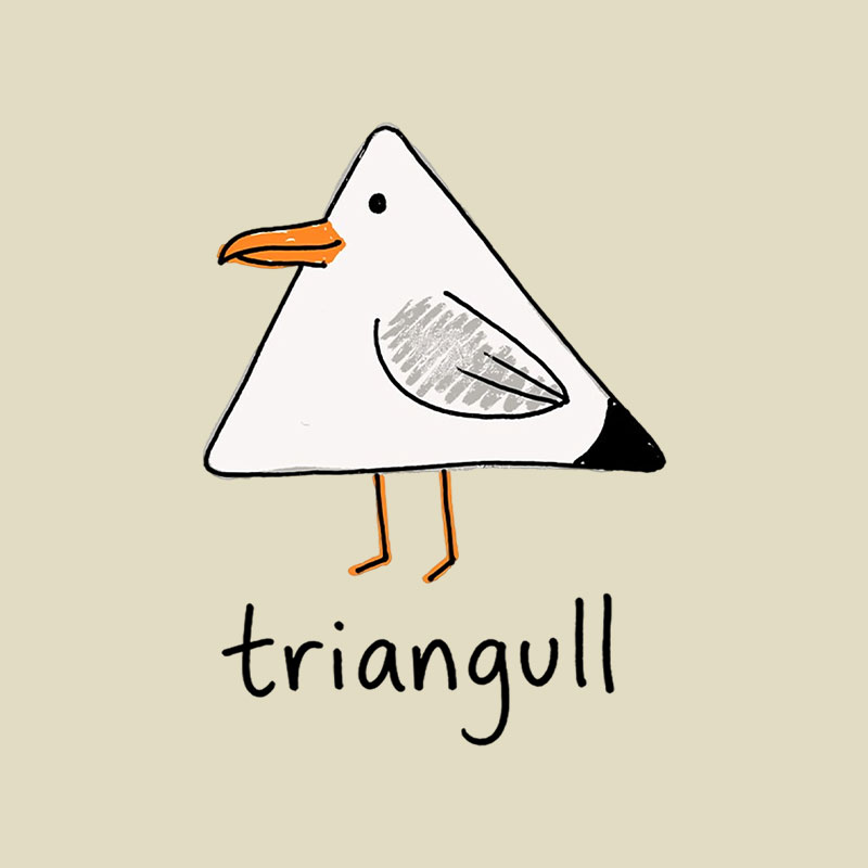 Triangull Funny Geometry Cute Triangle Seagull Bird Playful T-Shirt