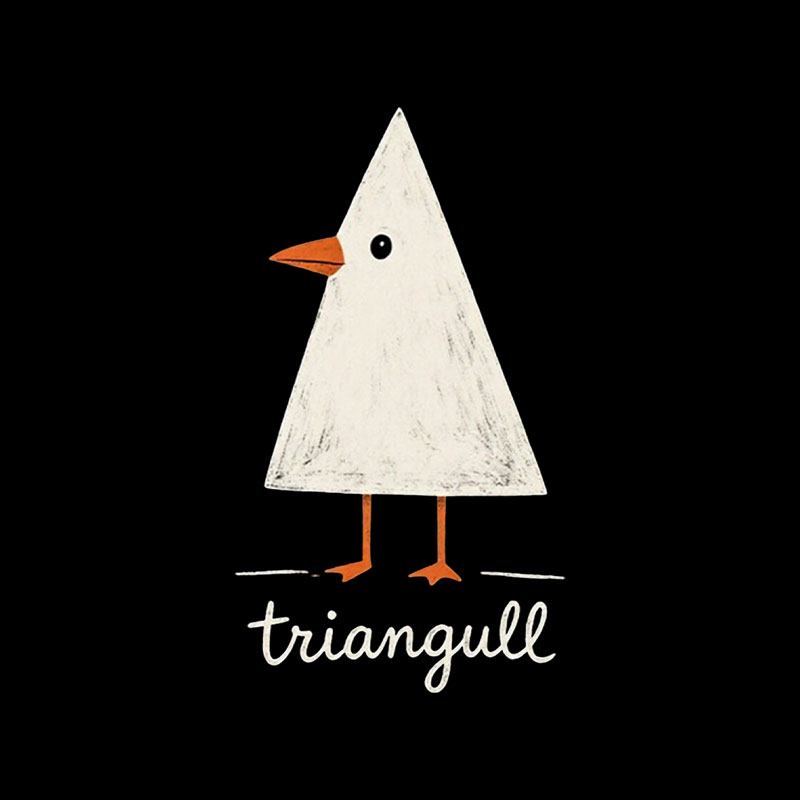 Triangull Triangle Seagull Bird Pun Playful T-Shirt