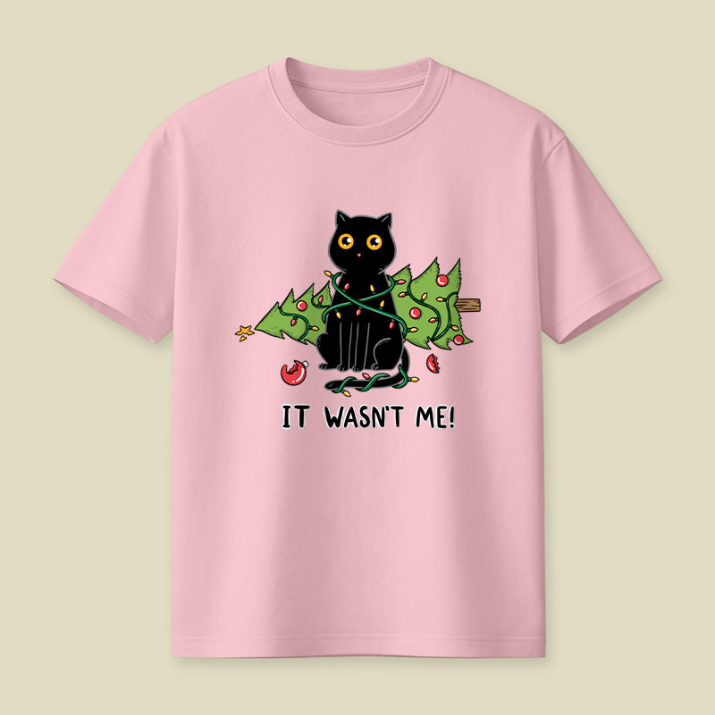 Cat and Christmas tree Playful T-Shirt