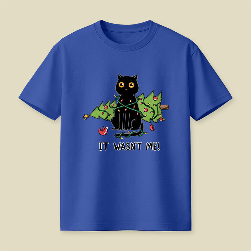 Cat and Christmas tree Playful T-Shirt