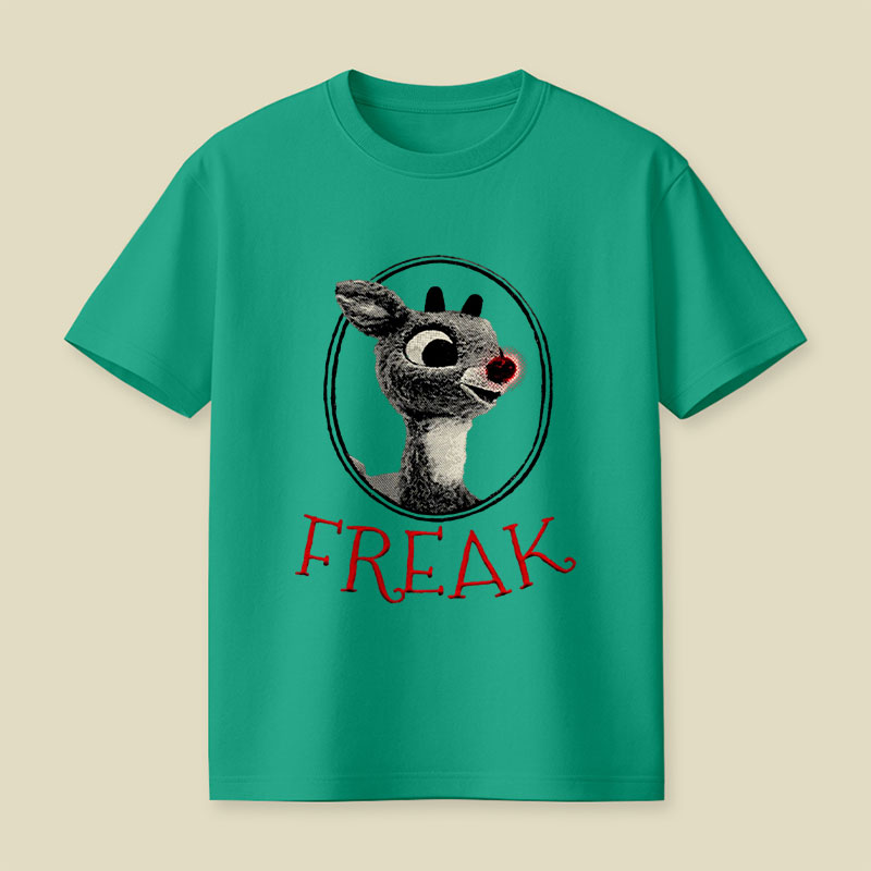 FREAK Rudolph the Red Nosed Reindeer Christmas Playful T-Shirt