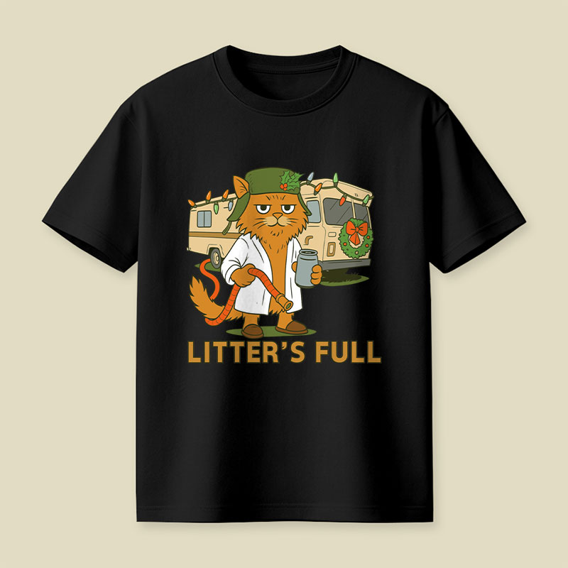 Litter'S Full Vacation Cat Playful T-Shirt