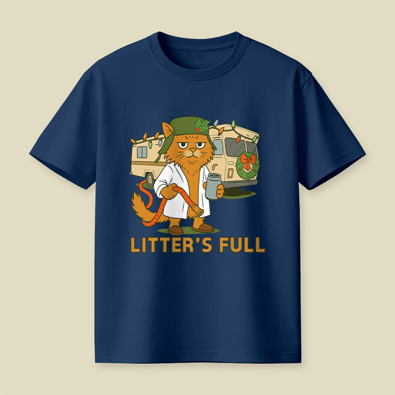 Litter'S Full Vacation Cat Playful T-Shirt