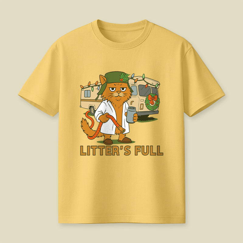 Litter'S Full Vacation Cat Playful T-Shirt
