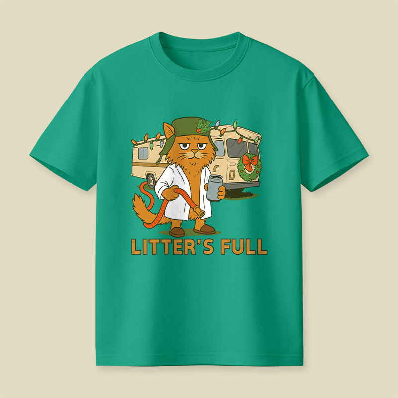 Litter'S Full Vacation Cat Playful T-Shirt