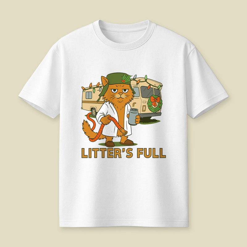 Litter'S Full Vacation Cat Playful T-Shirt