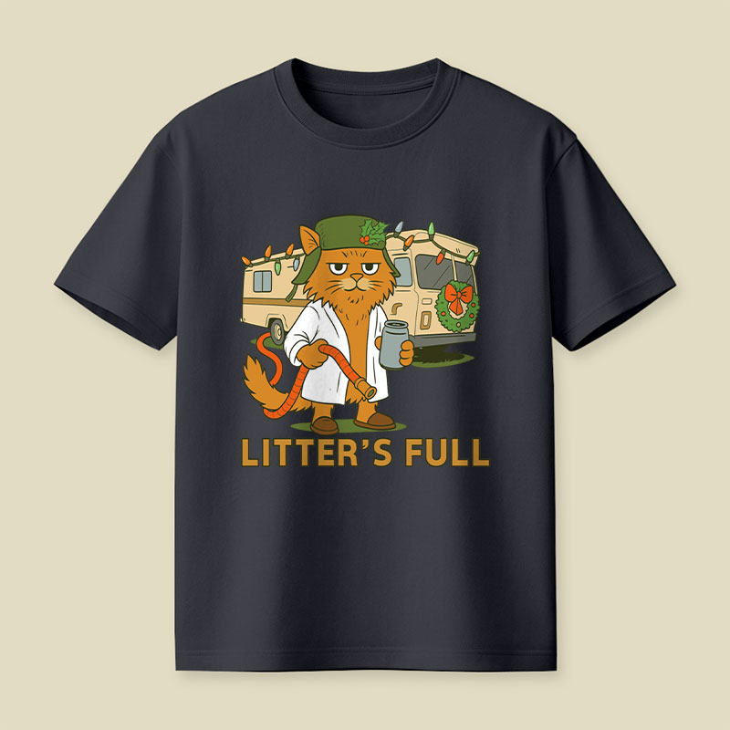 Litter'S Full Vacation Cat Playful T-Shirt