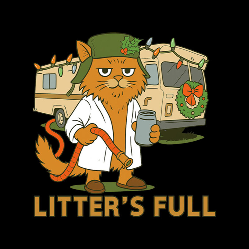 Litter'S Full Vacation Cat Playful T-Shirt