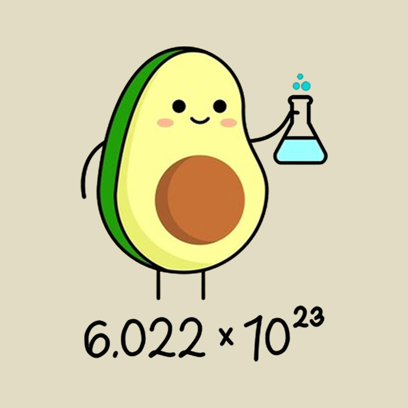 Avogadro's Number Pun Cute Avocado Chemist Playful T-Shirt